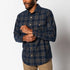 Duck Head Corduroy Plaid Snap Shirt Cavern Plaid - Maritime Blue