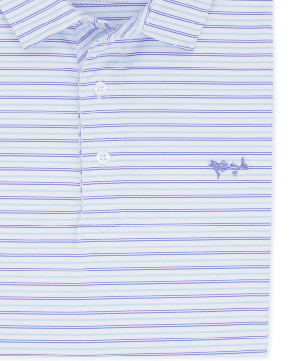 Inshore Performance Polo Ocean Wave Stripe