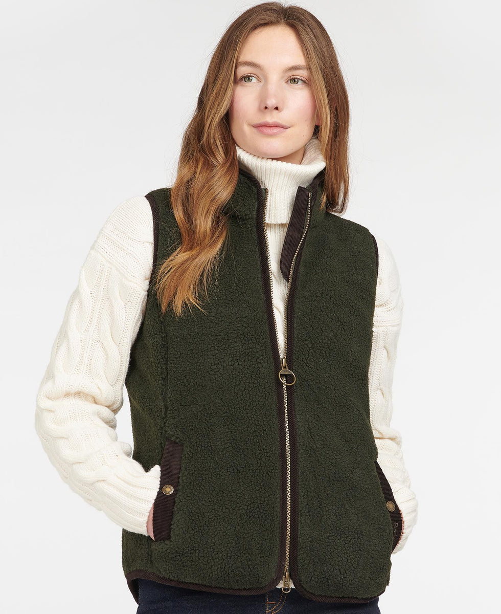 Barbour LADIES Burford Fleece Vest - Olive