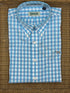 Stinson Long Sleeve Plaid 100% Cotton Wrinkle-Free Sport Shirt - Aqua