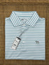 Stinson Short Sleeve Stripe Performance Knit Polo - Green/Haze/White