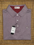Stinson Short Sleeve Print Performance Knit Polo - White/Navy/Bordeaux