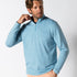 Duck Head Wakeman Stripe Performance 1/4 Zip Pullover -Sail Blue