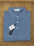 Stinson Short Sleeve Stripe Performance Knit Polo - Ice Blue/Navy