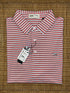 Stinson Short Sleeve Print Performance Knit Polo - Coral/White/Navy