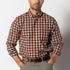 Duck Head Cotton Slub Sport Shirt Webber Plaid - Burnt Brick