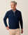 Johnnie-O Desmond Plaited Cotton Blend 1/4 Zip Sweater - Midnight