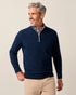 Johnnie-O Desmond Plaited Cotton Blend 1/4 Zip Sweater - Midnight