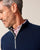 Johnnie-O Desmond Plaited Cotton Blend 1/4 Zip Sweater - Midnight