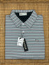 Stinson Short Sleeve Multi Stripe Performance Knit Polo - Silver/Black/White/Red