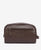 Barbour Leather Washbag - Dark Brown