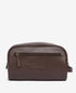 Barbour Leather Washbag - Dark Brown