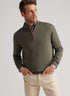 Peter Millar Autumn Crest Suede Trim Quarter-Zip - Basil