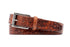 Martin Dingman Briggs Alligator Grain Italian Leather Belt - Antique Chestnut