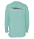 Coastal Cotton Long Sleeve Gator T-Shirt - Seafoam