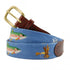 Smathers & Branson Trout and Fly Needlepoint Belt - Blue (SIZE IT UP!)