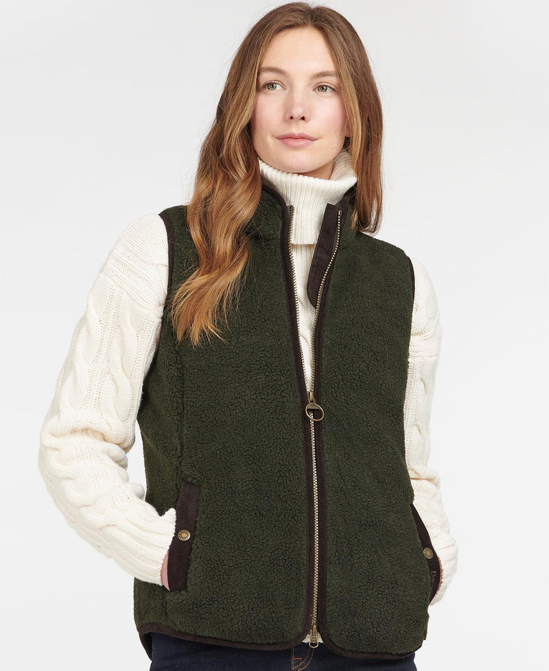 Barbour LADIES Burford Fleece Vest - Olive – Chancellor's