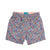 Michael's Abstract Fish Print Swim Trunks With Cyclist Liner-Blue