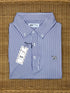 Stinson Short Sleeve Stripe Button Down Collar Performance Knit Polo - Blue/White