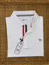Stinson Short Sleeve Patriotic Performance Knit Polo - White with Red White and Blue Placket